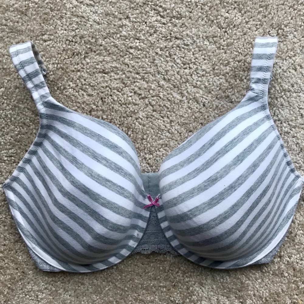 LB Cacique Striped Cotton Bra 38DDD